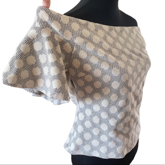Anthropologie Eri + Ali Lyra Off the Shoulder Polka Dot blouse - Picture 6 of 10